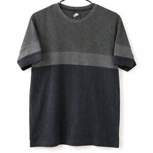 Nike Mens Medium T-Shirt Colorblock Sportswear Gray Black Tee